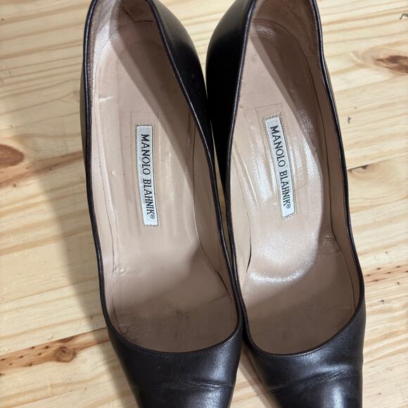 Manolo Blahnik Womens Size 39/9 US Heeled Shoes Black Stiletto Pointed Toe - Picture 9 of 9